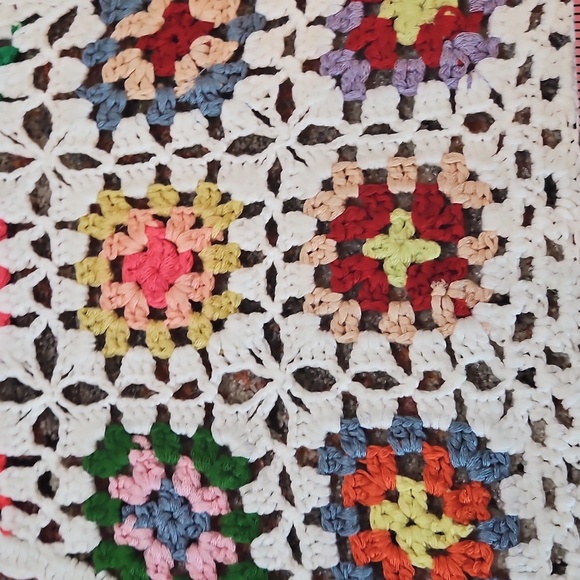 Handmade Crochet Halter Top Granny Square Floral Multicored Boho Bikini Top - Picture 14 of 17